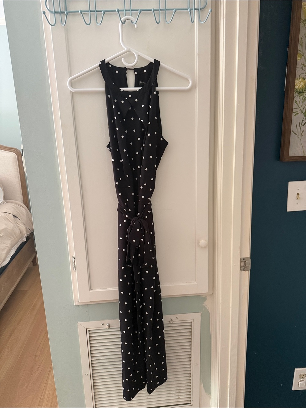 Banana Republic Black Polka Dot halter top Jumpsuit